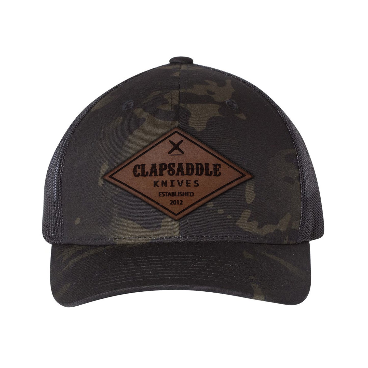 Clapsaddle Knives Leather Snapback