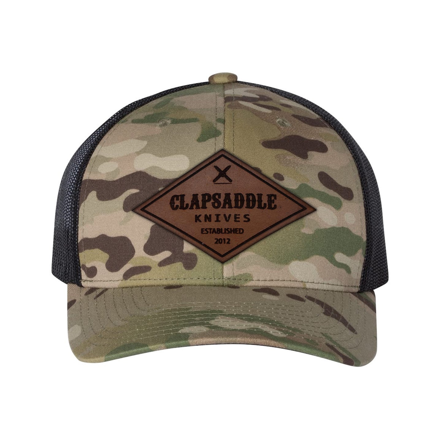 Clapsaddle Knives Leather Snapback