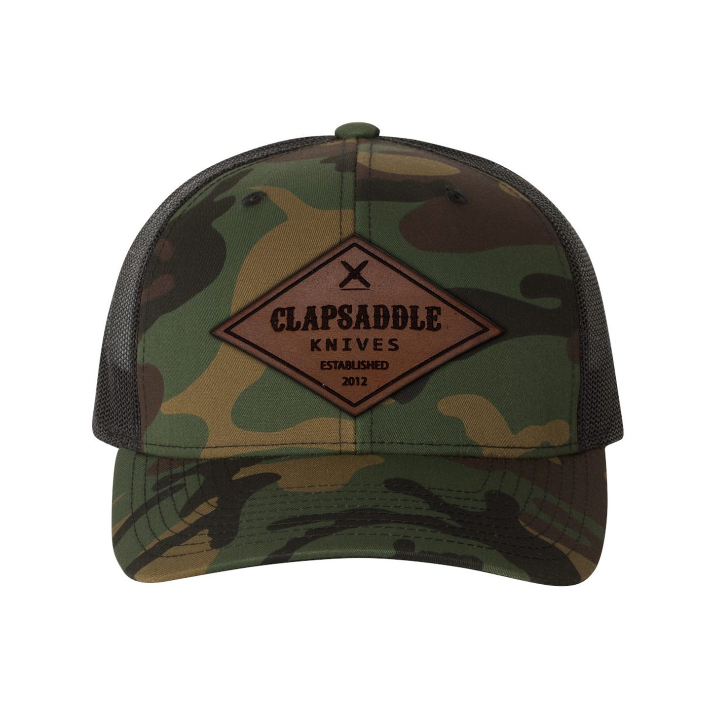 Clapsaddle Knives Leather Snapback