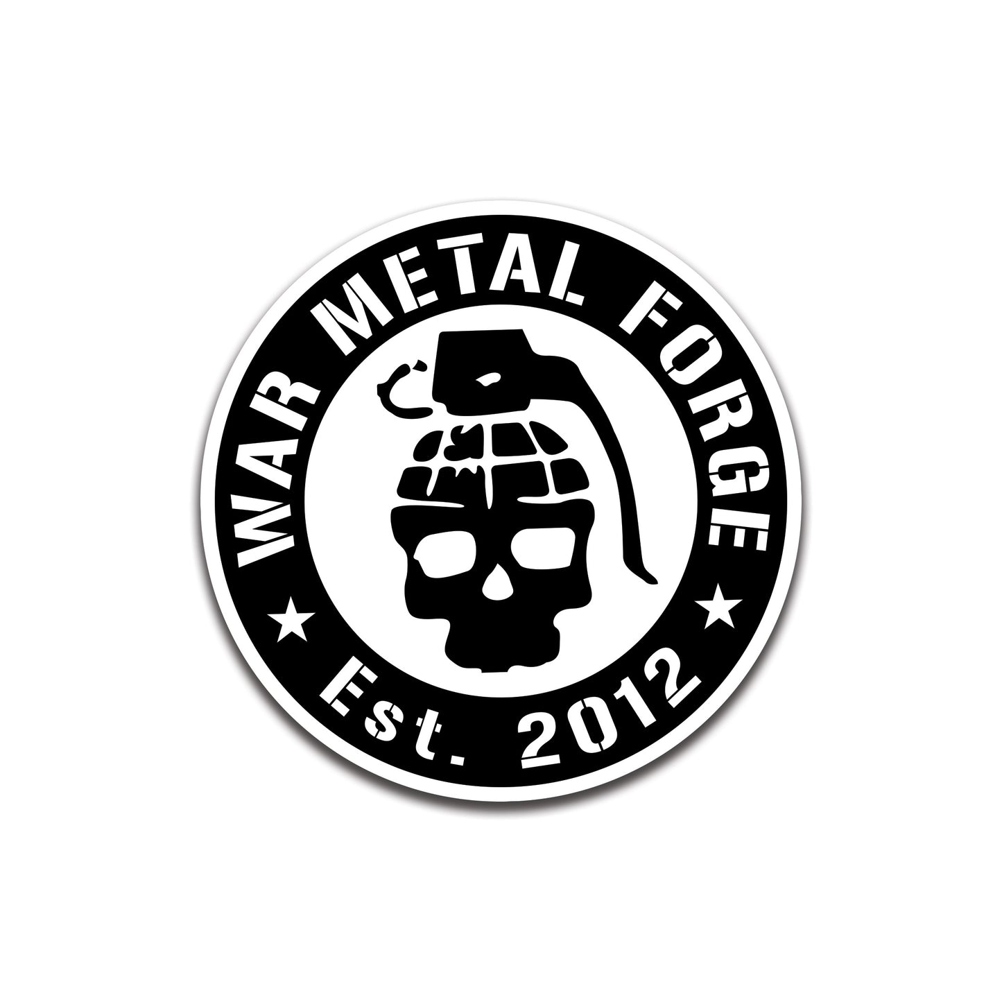 War Metal Circle Sticker